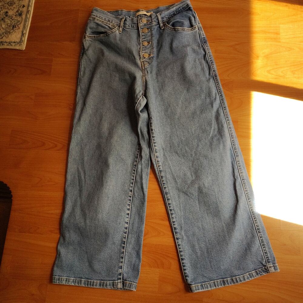 Levi’s Mile High Cropped Wide Leg Jeans — Size 28